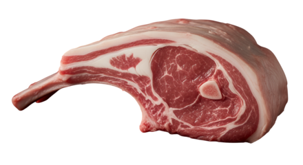 Raw pork meat pork chops and lamb chops isolated on white background fresh uncooked red meat for cooking and dinner
