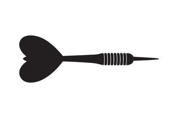 Vintage style throwing dart silhouette vector art illustration on white background