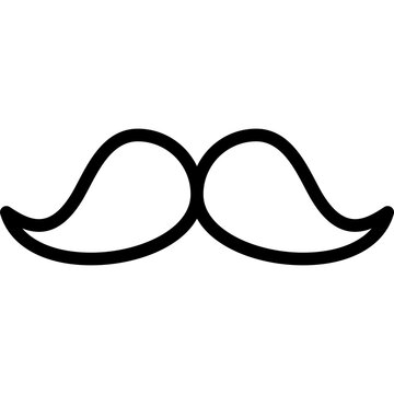 mostache icon illustration design with outline