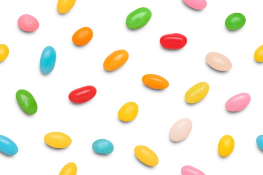 Seamless Pattern of Colorful Jelly Beans Candy Background