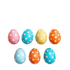 Obraz premium Colorful Polka Dot Easter Eggs on a Transparent background for Decoration
