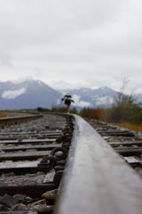 Lost Girl on the Railroad tracks in Alaska 
