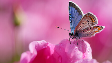 Obraz premium A green glass wine bottle with a label tilted on a gradient background