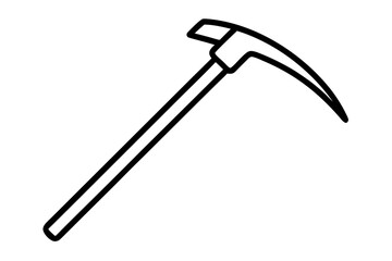 line art Pickaxe vector silhouette illustration isolated on white background