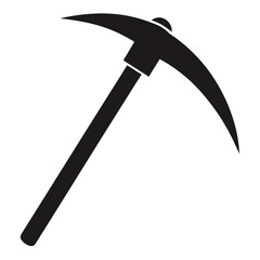 Pickaxe vector silhouette illustration isolated on white background