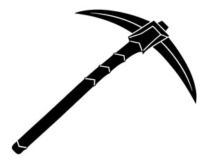Pickaxe vector silhouette isolated on white 