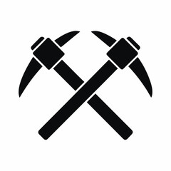 Pickaxe icon silhouette illustration isolated on white background