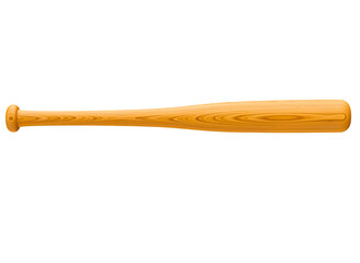 Wooden baseball bat isolated on transparent background