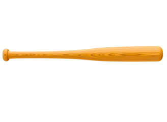 Wooden baseball bat isolated on transparent background