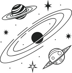 Cosmic Design with Planets and Stars - Space and Astronomy Art