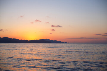 京丹後　夕日ヶ浦の夕焼け