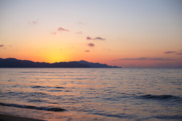 京丹後　夕日ヶ浦の夕焼け
