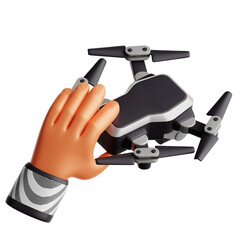 Hand With Drone 3D Illustration