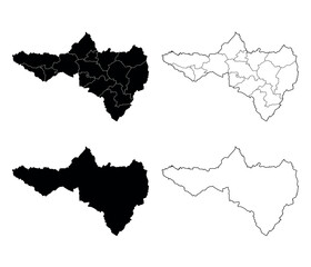 Nakhon Sawan map is a province of Thailand, Graphic vector