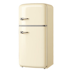 Vintage cream refrigerator in modern kitchen.