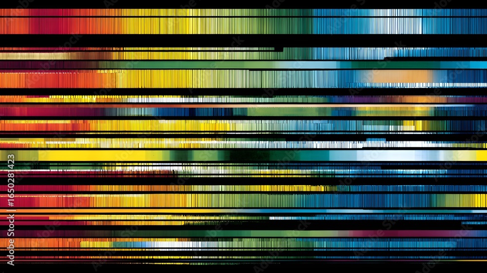 Poster Abstract design with horizontal lines and vibrant colors.