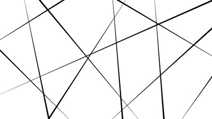 Abstract geometric pattern outline monochrome texture. Black chaotic lines of modern design. 