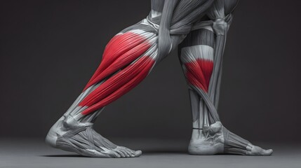 Detailed illustration of the calf muscle group.