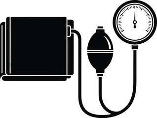 Detailed sphygmomanometer blood pressure cuff gauge pump drawing
