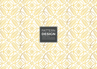 Elegant Gold Pattern Design Intertwining Circles Leaves and Flowers for a Sophisticated Aesthetic and Decorative Wallpaper