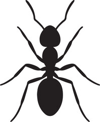 Ant silhouette vector illustration for insect, nature, colony, small, and crawling creature design.