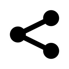 シェア・共有アイコン シンプルな黒ベクター / Share Icon – Simple Black Vector Illustration