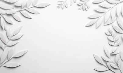 Serene White Leaves