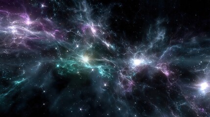 Abstract Cosmic Dreamscape With Swirling Nebulae