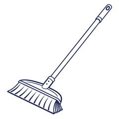 Illustration of a broom for cleaning isolated on white background, perfect for cleaning needs