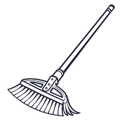 Illustration of a broom isolated on white background, perfect for cleaning and household themes, simple and easy to use