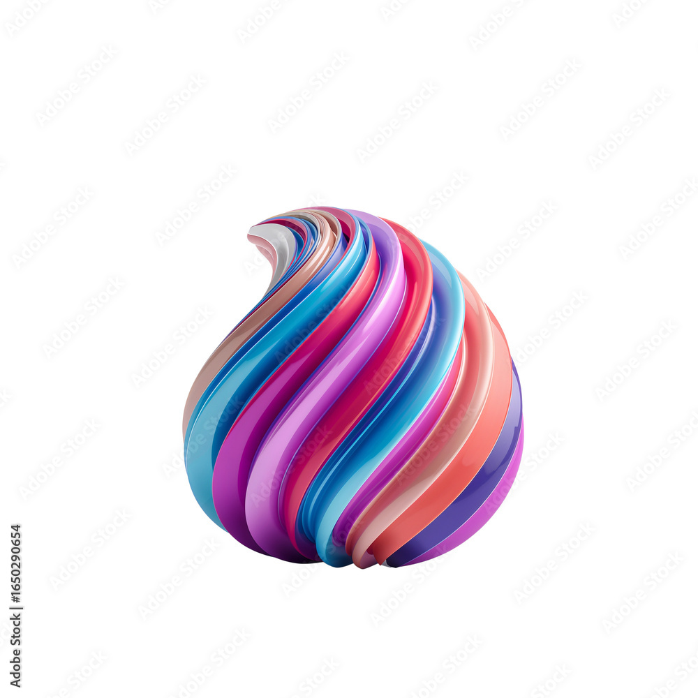 Poster iridescent swirl of vibrant colors on a captivating isolated transparent background element