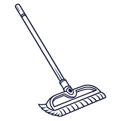 Illustration of a flat mop for cleaning floors isolated on white background