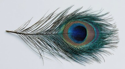 Obraz premium Peacock feather, vibrant colors, eye-catching