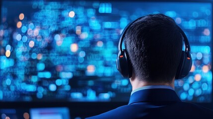 Engaged in discussions, the attendee explores ideas on blockchain technology in a vibrant virtual event space.