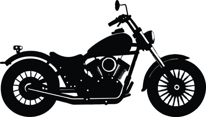 Fototapeta premium Chopper Motorcycle Silhouette Vector Art for Clipart Design