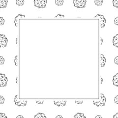 Food frame. doodle fast food square frame. hand drawn food and beverage frame background. food background