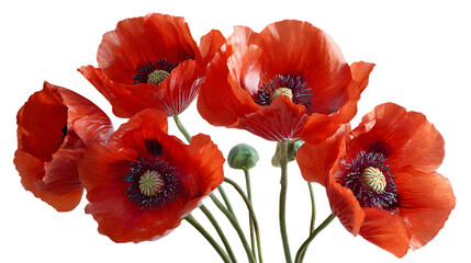 Obraz premium red poppies isolated on white background