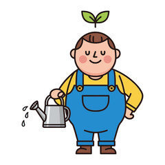 Nurturing Growth: An illustration depicts a gardener tending to a young sprout, symbolizing growth, care, and new beginnings.