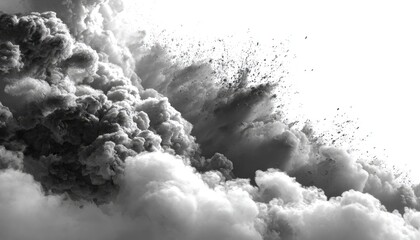 Abstract monochrome explosion