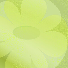 Greenish abstract background with a large stylized flower, texture with small spots, the presence of an empty text field for postcards, websites, invitations, wedding events.