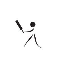 cricket player icon, vector best flat icon.