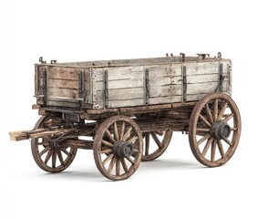 Fototapeta premium Aged wooden wagon, side view