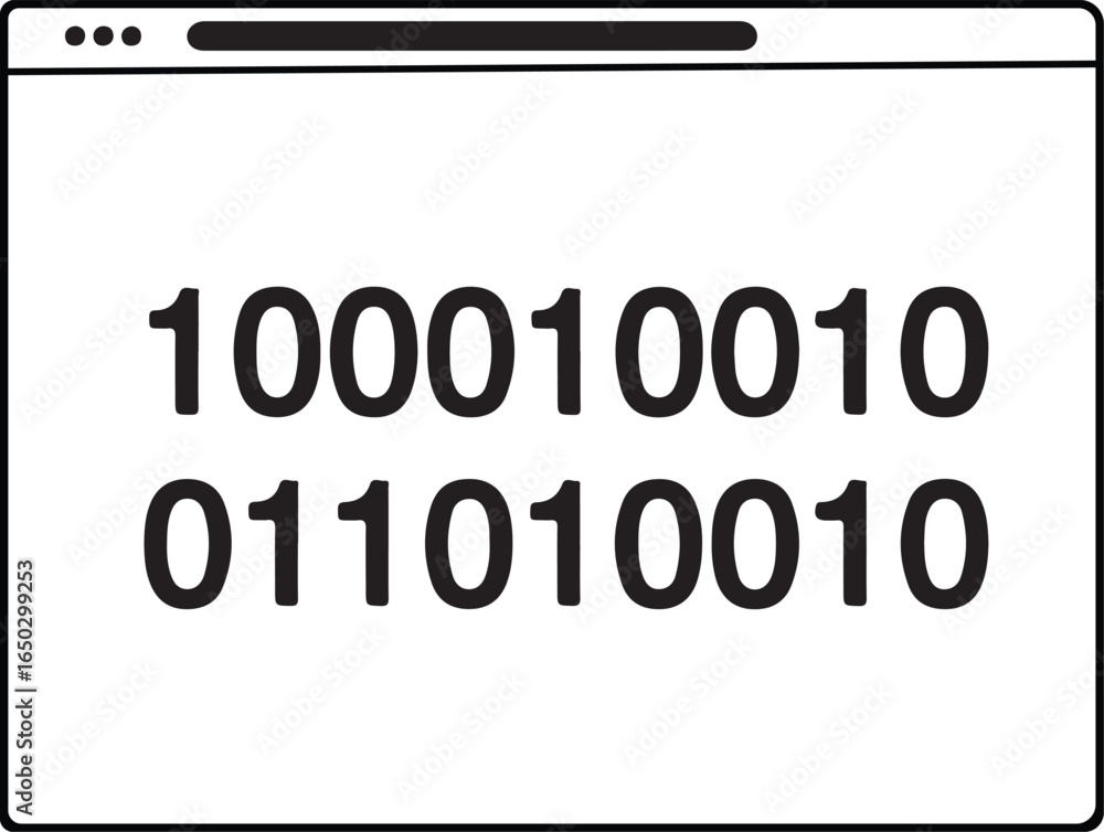 Aufkleber digital data represented by binary code displayed on a computer screen interface