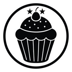 baby shower cupcake vector icon