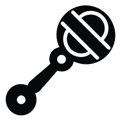 baby shower rattle vector icon