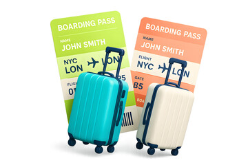 Set for a London adventure with a stylish turquoise luggage ready to go! A boarding pass from NYC in hand! It's time to travel, explore, and enjoy vacation.