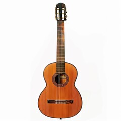 Obraz premium Acoustic guitar, light brown wood, classic design