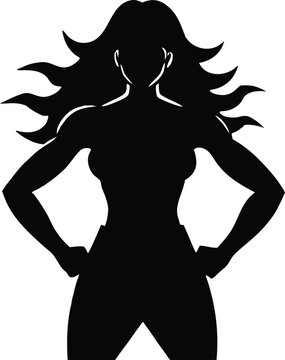 Wonder Woman Clipart Silhouette Vector Graphic Superhero Illustration Design