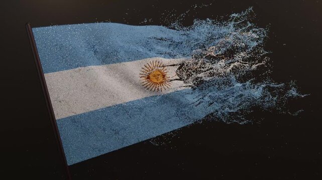 Particle flag animation of Argentina. Argentina flag animation. Waving flag video of The Argentine Republic