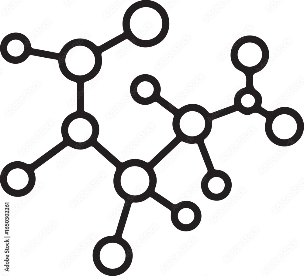 Aufkleber abstract interconnected molecular structure with nodes and lines representing scientific connection